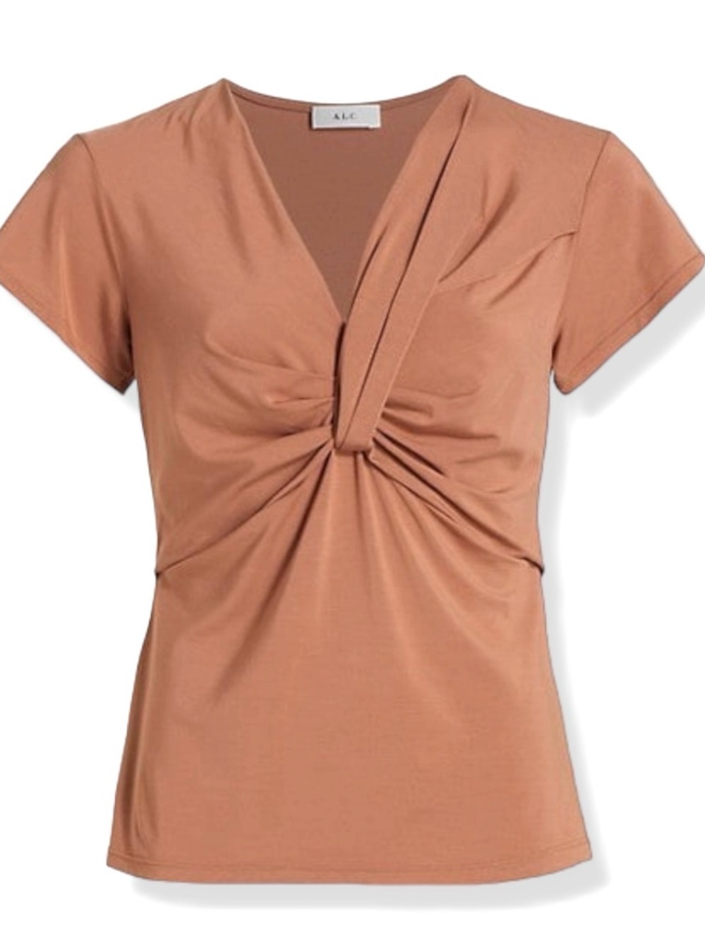 *Never been worn, like new * A.L.C. Knot-Front Short Sleeve Tee in Rust